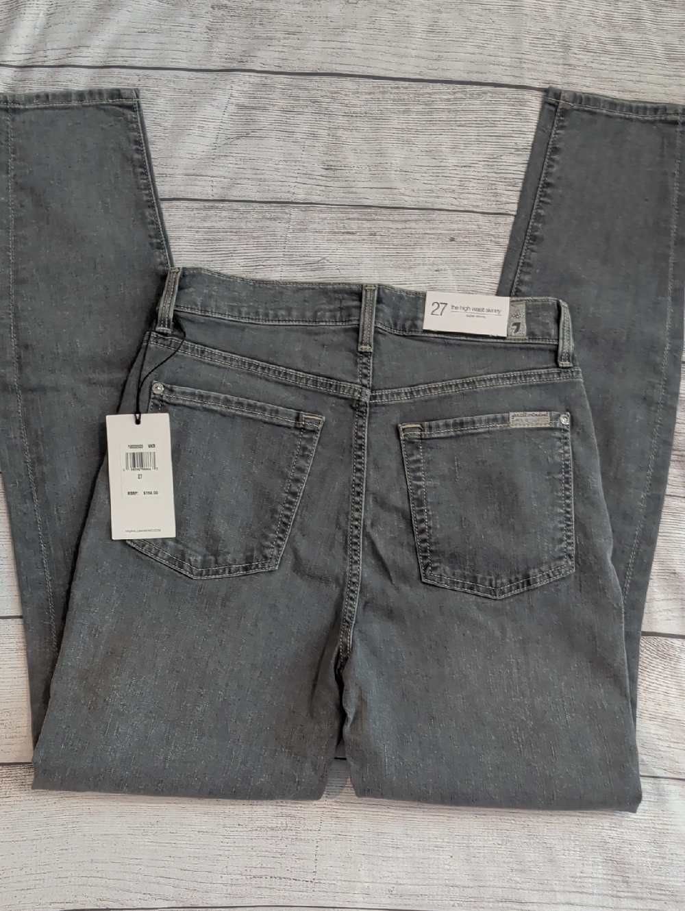 7 For All Mankind Women's Skinny Jeans in Charcoal Gray